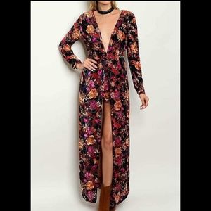 NWT Stunning Boutique Velvet Romper Maxi Dress Small